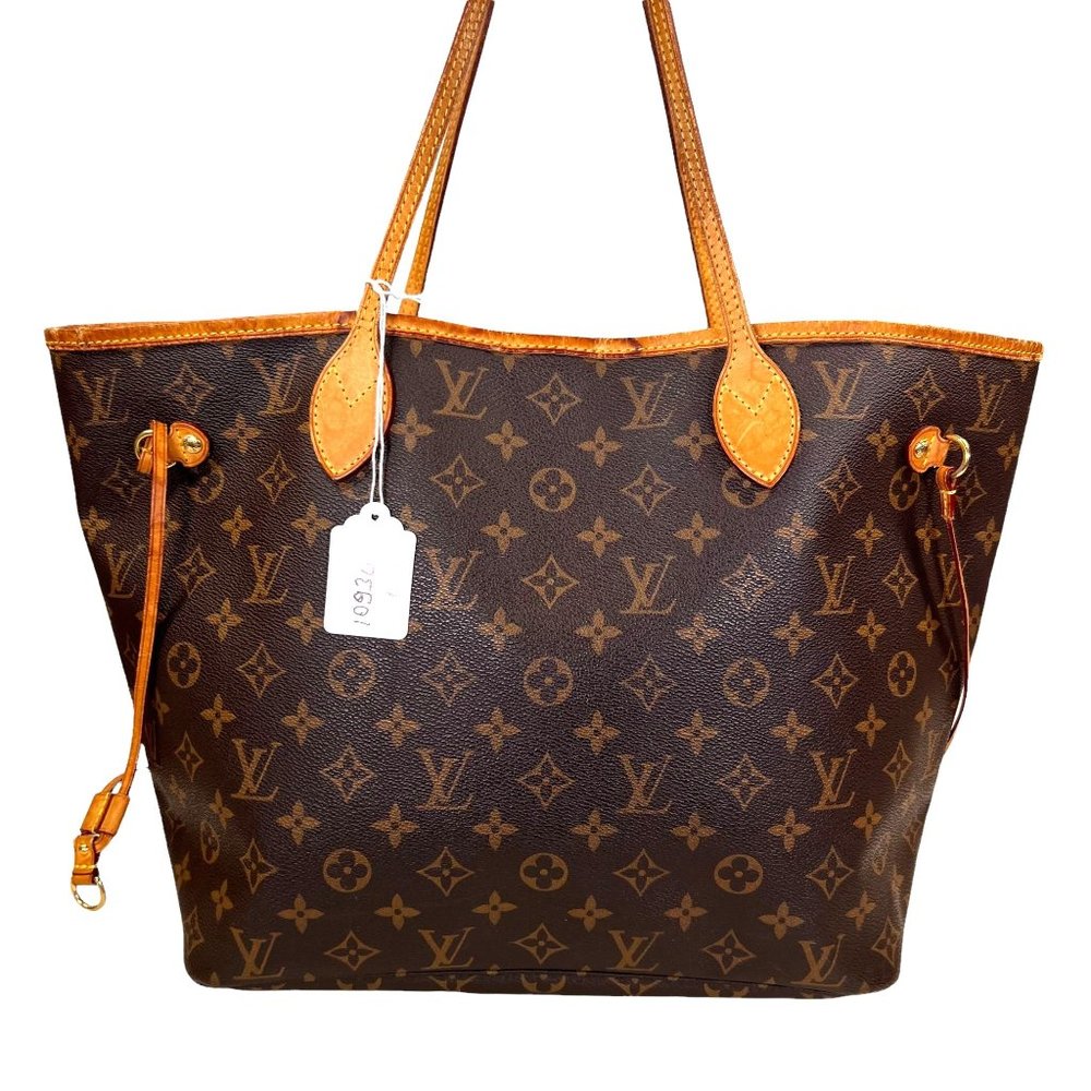 Authentic Louis Vuitton Tote Bag Neverfull MM Monogram Used LV Handbag Vintage - Picture 2 of 12